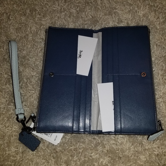 NWT Colorblock COACH Double Zip Wristlet - Picture 3 of 5